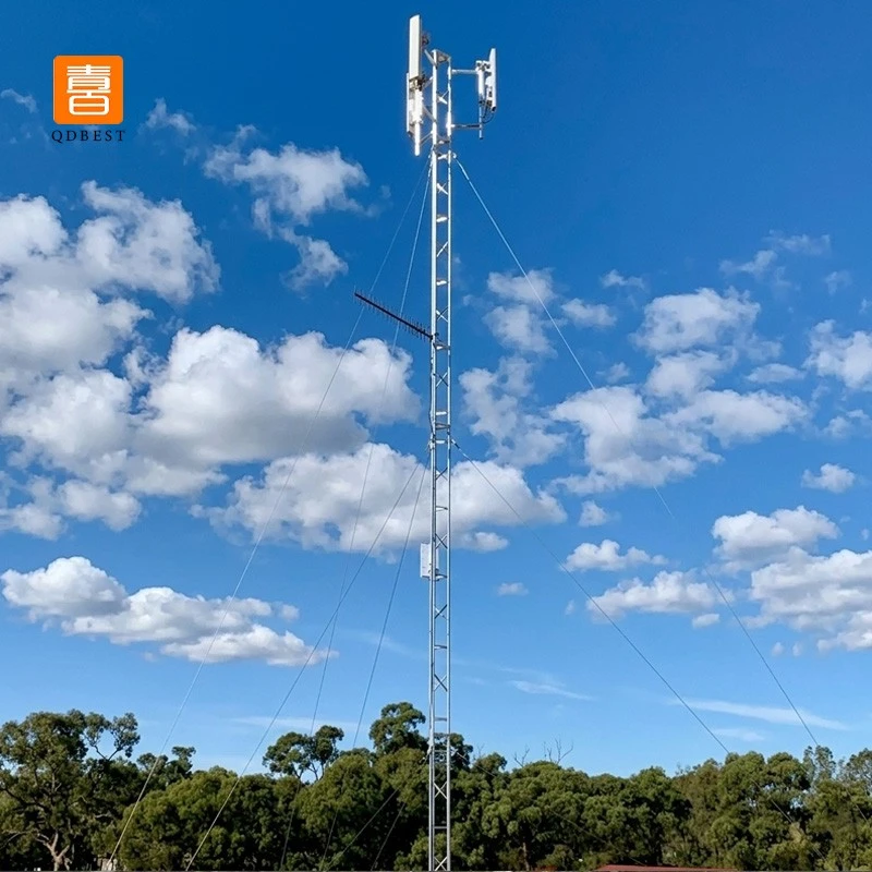 Guyed Wire Galvanized Tubular Steel Telecommunication Tower